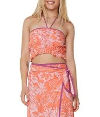 halter top Roxy Marcella Halter-Neck Tropical Floral Print Cropped Tank Top Dillard's $4.99