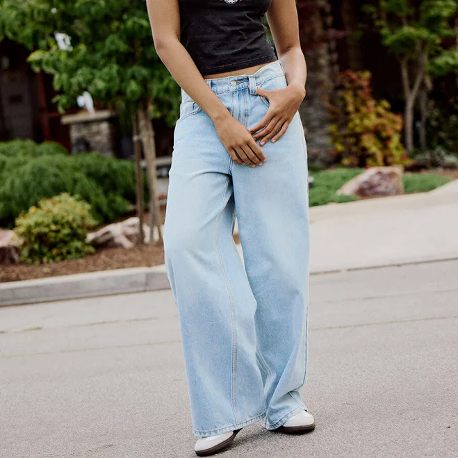 bottom RSQ Womens Low Rise Ultra Baggy Jeans - Light Wash - Size: 32 Tillys $29.99