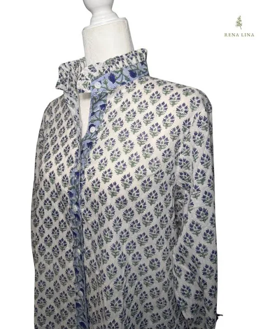 blouses Ruffle Collar Cotton Blouse Etsy - Seller $55.24