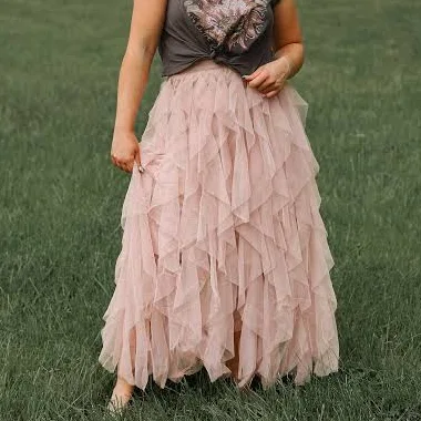 skirt Ruffle High Waist Midi Skirt Etsy - Seller $59