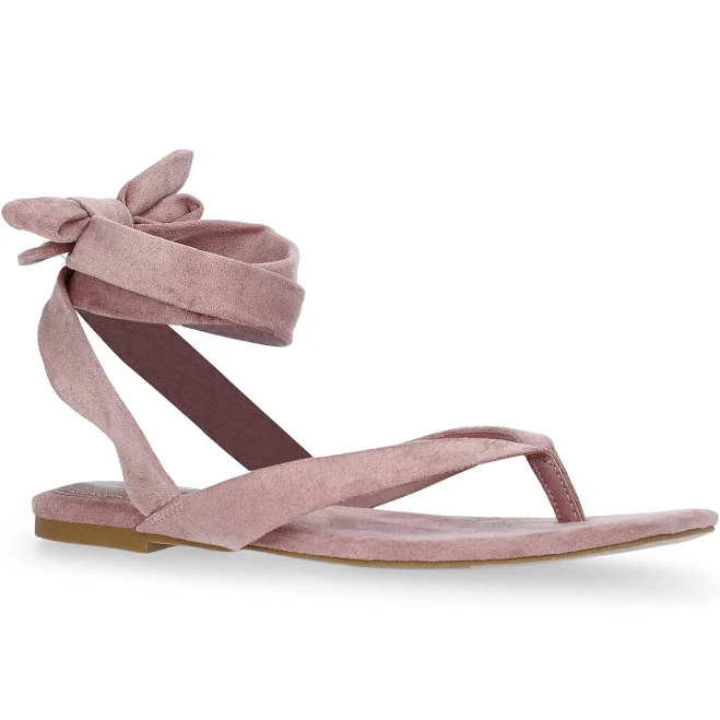 shoes Scoop Women's Faux Suede Ankle Wrap Flat Sandals Walmart $36