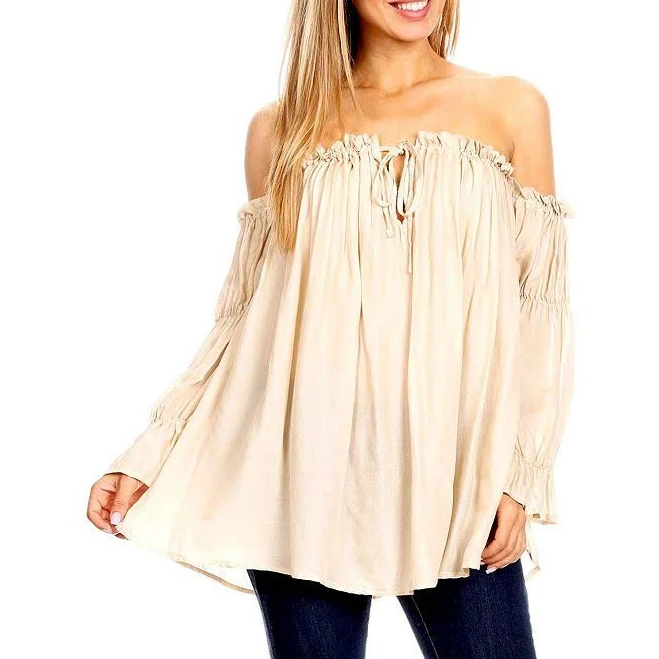 off-shoulder top Semi Sheer Boho Peasant Off The Shoulder Top by Anna-Kaci Women's Kohl's $51