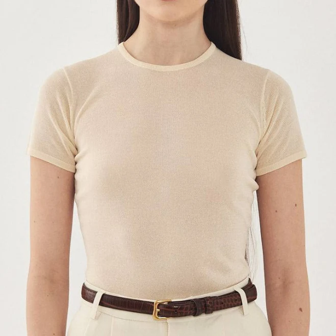 top Sheer Knitted T-Shirt De Rococo WW $35