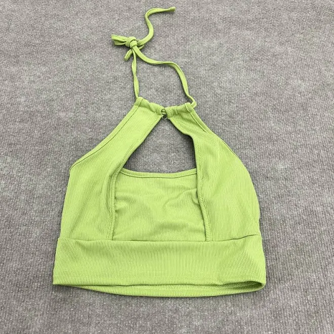 top Shein Bright Green Ribbed-Knit Cropped Halter Tank Top Women's Size Small eBay - beyond_exchange_blue_springs $15.4