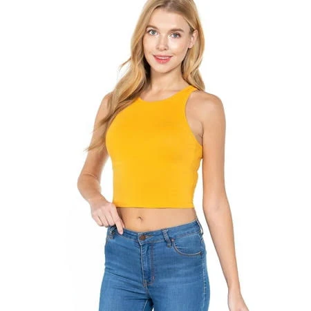 top Shezpretty Women's Basic Sleeveless Halter Neck Tank Crop Top Walmart - CALI PRODUCTS INC $11.99