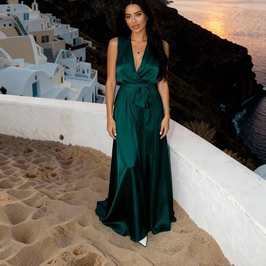 dress Silk Satin Wrap Maxi Dress Etsy - Seller $143.01