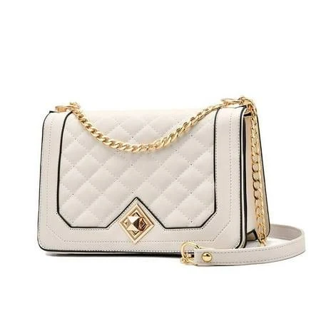 bag Small Crossbody Bags for Women Cute Pu Leather Quilted Shoulder Bag Clutch Evening Satchel Purses with Chain Strap, Women's, White Walmart - Lihaohua $35.99