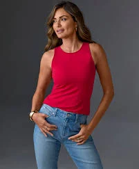 top So Sexy High Neck Tank Knit Top True Red Boston Proper $19.98