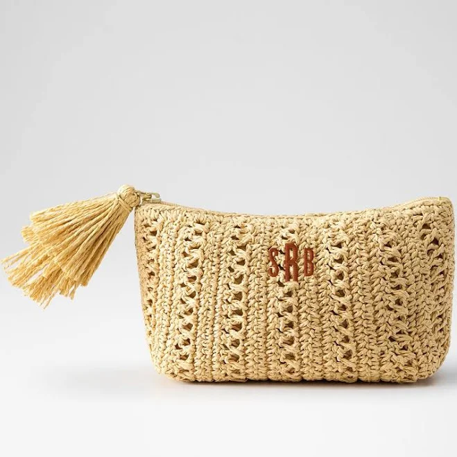 bag Soleil Raffia Tassel Pouch Mark and Graham $49