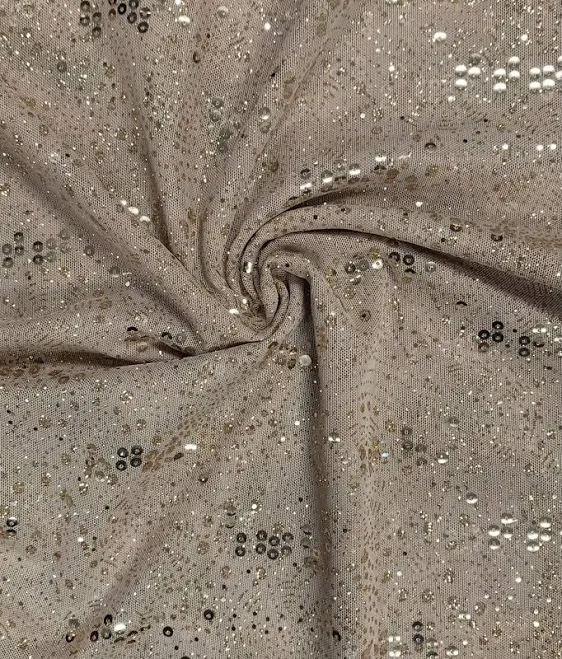 top Sparkler Mesh-Gold/Nude - part-roll-price solidstonefabrics.com $9.75