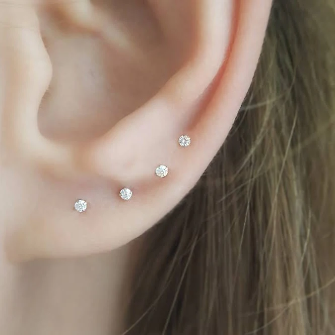 accessory Sterling Silver CZ Crystal Stud Earrings Etsy - Seller $19.49