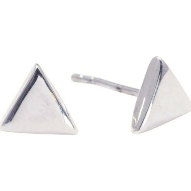 accessory Sterling Silver Flat Triangle Stud Earrings 925silverly.com $10.86