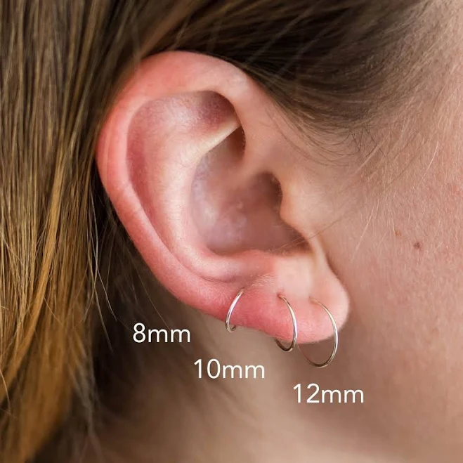 accessory Sterling Silver Thin Hoop Earrings Sunlight Silver $14.4