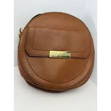 bag Steve Madden Cognac Brown Pebbled Faux Leather Round Circle Crossbody Bag Gold eBay $14