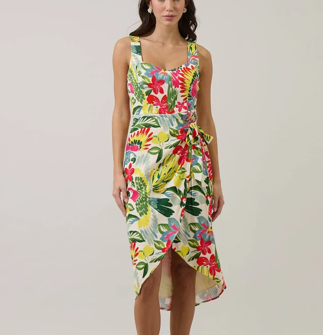 dress Sugarlips Wissa Tropical Beli Wrap Midi Dress Sugarlips $105
