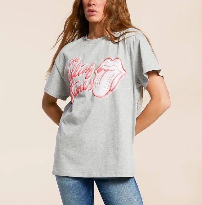 top The Rolling Stones Oversized Cotton T-Shirt with Buckle Buckle $36.99