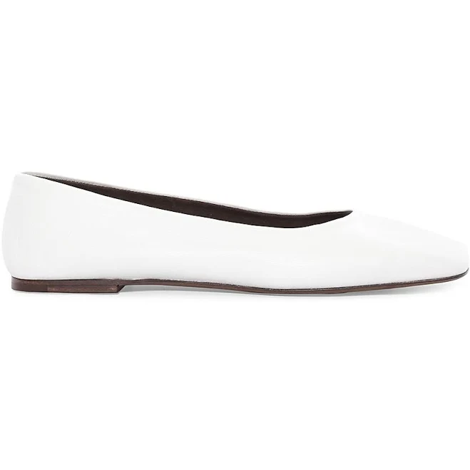 shoes The Row Women's White Square Ballerina Flats Saks Fifth Avenue $890