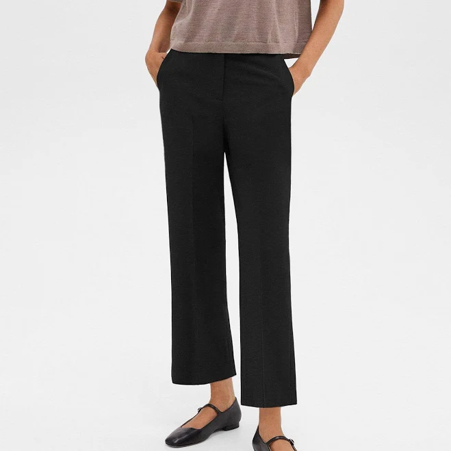 pants Theory Women's High-Waist Straight-Leg Wool Pants Theory $138