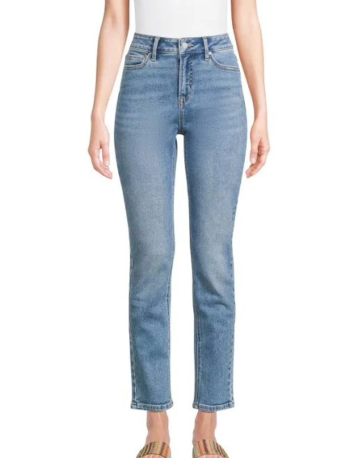 jeans Time and Tru Women's Mid Rise Straight Leg Jeans Walmart $17.98