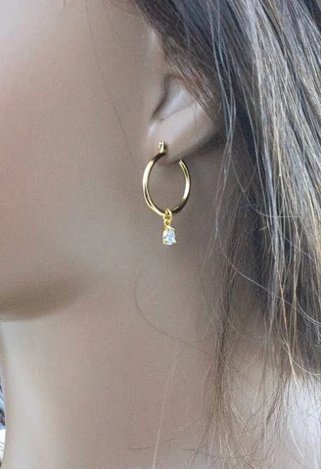 accessory Tiny CZ Gold Hoop Earrings Etsy - 36CJewelry $18