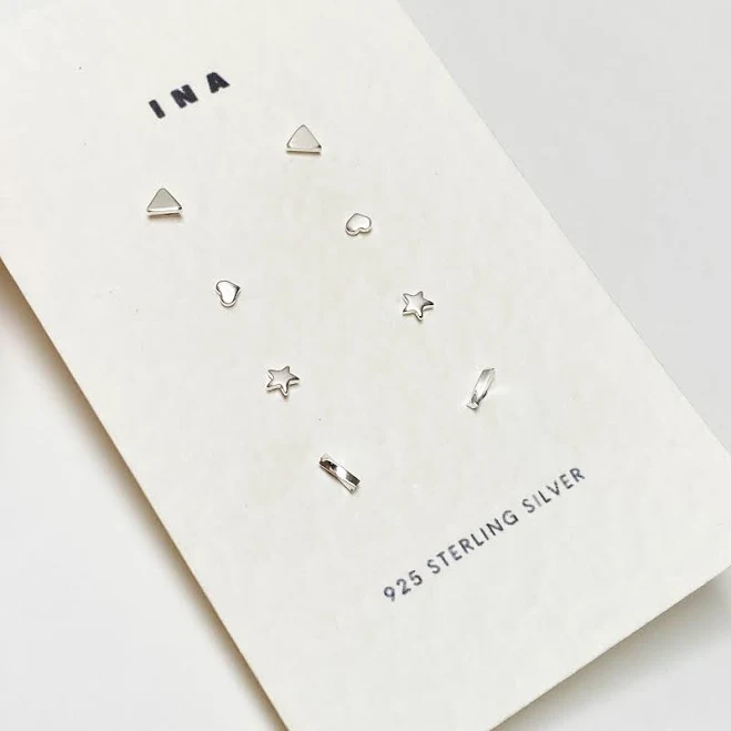 accessory Tiny Sterling Silver Stud Earring Set Etsy - Seller $42.19