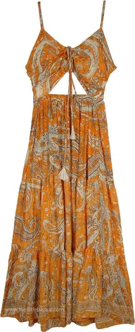 dress TLB Tangerine Paisley Tiered Maxi Dress The Little Bazaar $39.99