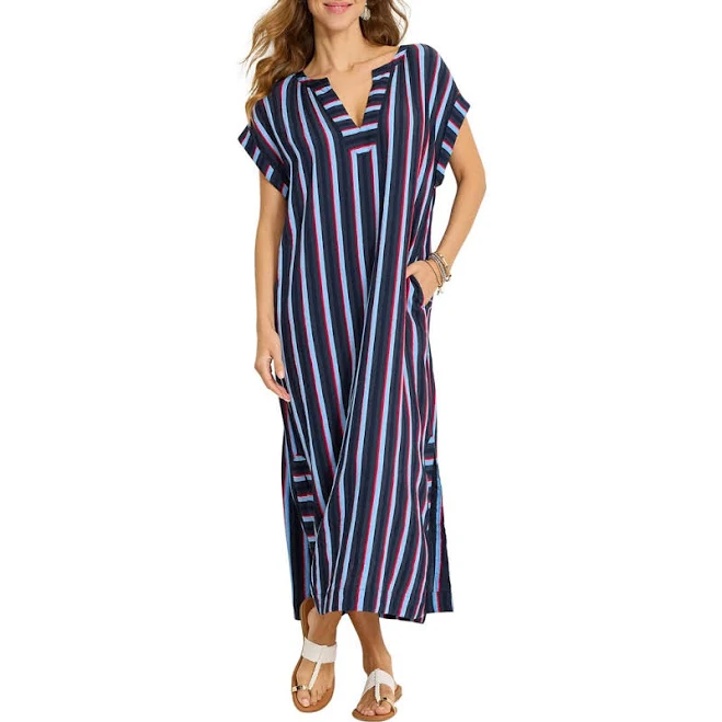 dress Tommy Bahama Women's Deep Sea Stripe Caftan Nordstrom $168