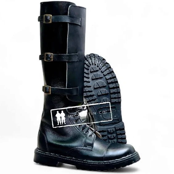 shoes Triple Buckle Tactical Lug Sole Leather Combat Boots Etsy - Seller $191.31