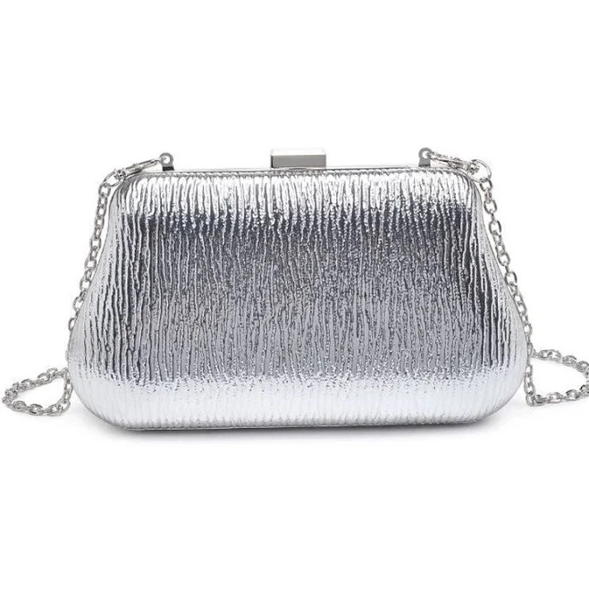 bag Urban Expressions Merigold Silver Snap Closure Evening Bag RIDGEblvd $48