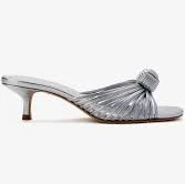 shoes Valerie Mule In Silver Metallic Leather larroude.com $221