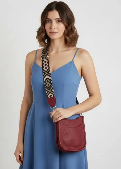 bag Vegan Leather Crossbody Bag with Colorful Strap Keepin' Breezy $39