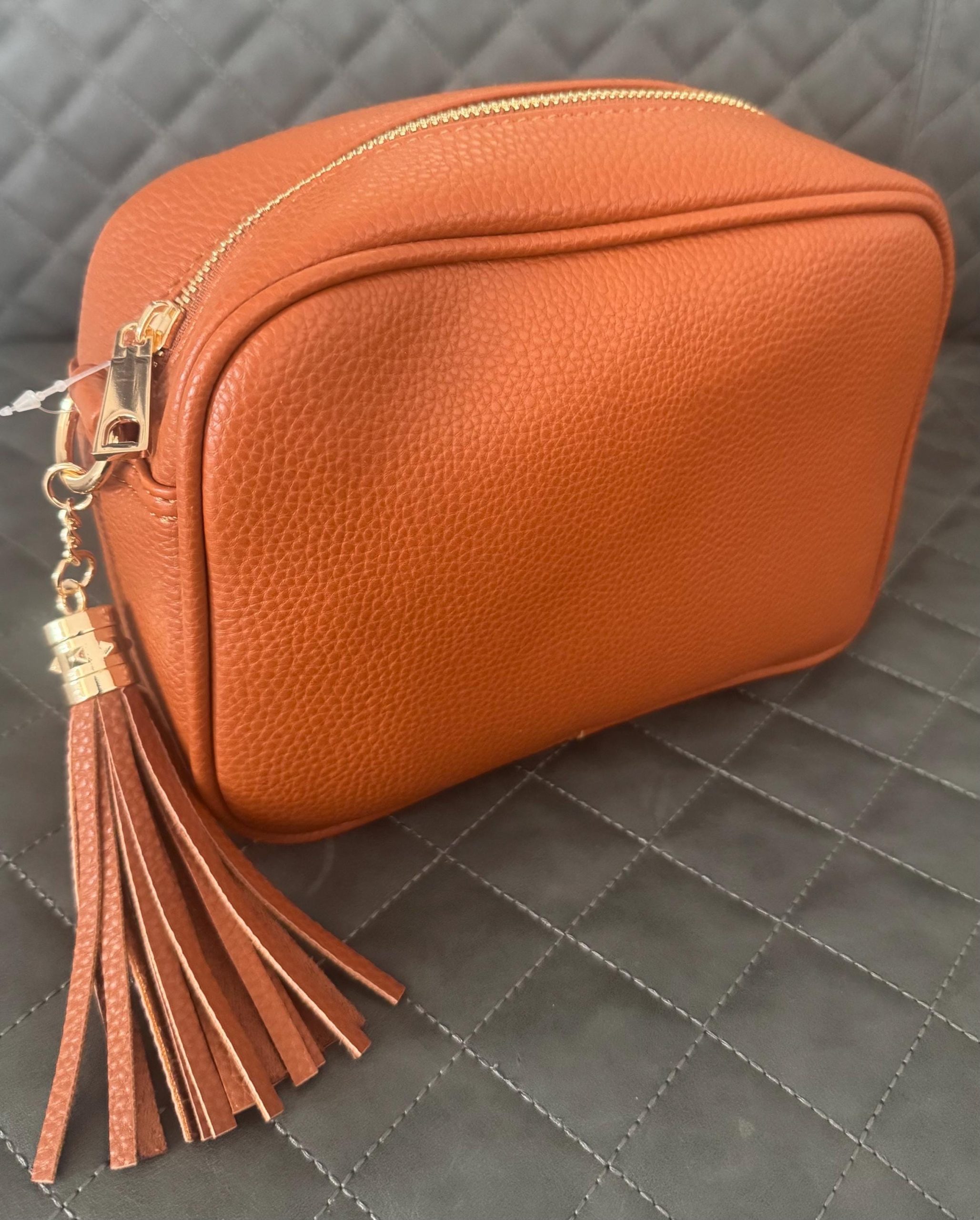 bag Vegan Leather Tan Crossbody Tassel Camera Bag - Gold Hardware Etsy $26.03
