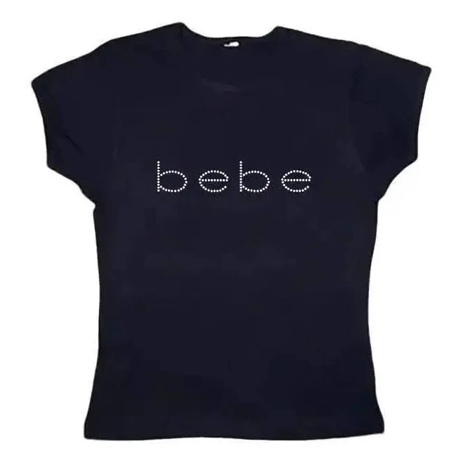 top Vintage Y2K Letter Print Baby Tee TikTok Shop $14.87