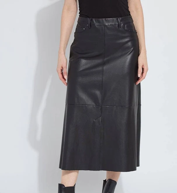 skirt Warren A-Line Vegan Leather Midi Skirt Lyssé New York $69