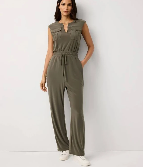 jumpsuit White House Black Market Petite Matte Jersey Utility Jumpsuit White House Black Market $96