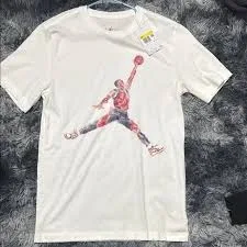 top White Jordan T-Shirt with Red and black Graphic Poshmark $30