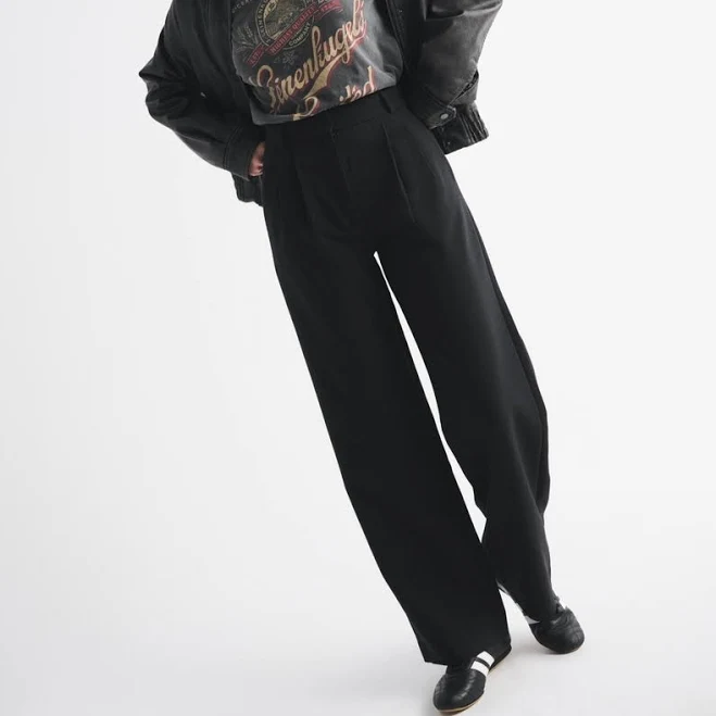 bottom Women's Abercrombie & Fitch A&F Sloane Tailored Wide Leg Pant Abercrombie & Fitch $90