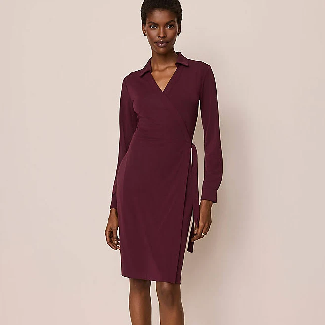 wrap dress Women's Ann Taylor Collared Knit Wrap Dress Ann Taylor $43.95