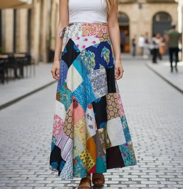 skirt Women's Boho Floral Wrap Skirt Mogul Interior $26.99