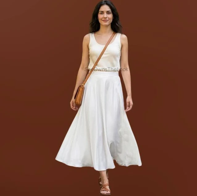 skirt Women's Flowy A-Line Silk Midi Skirt Etsy - Seller $127.49