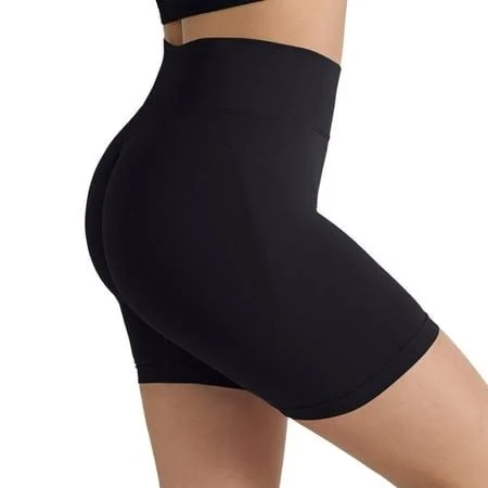biker shorts Women's High Waist Seamless Booty Yoga Shorts Walmart - Yucaco $10.99