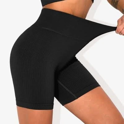 biker shorts Women's High-Waisted Seamless Ribbed Compression Biker Shorts Target $27