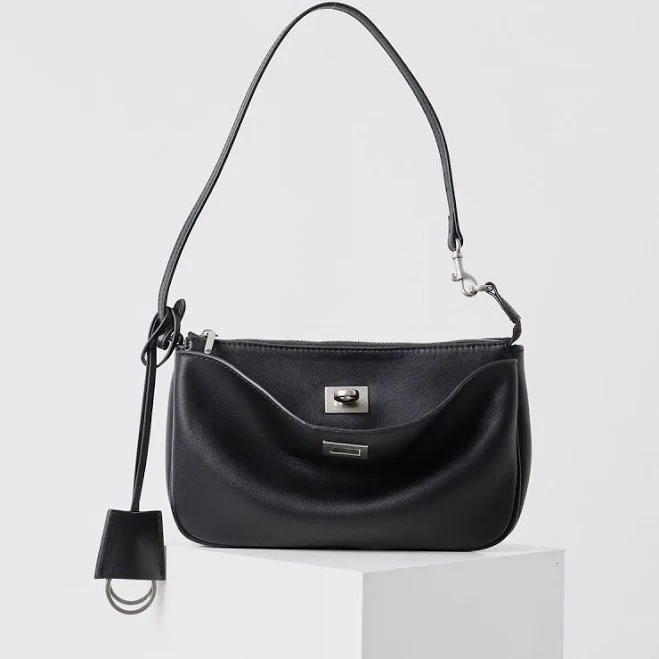 bag Women's Leather Square Shoulder Bag with Silver Buckle Baginning $82.99