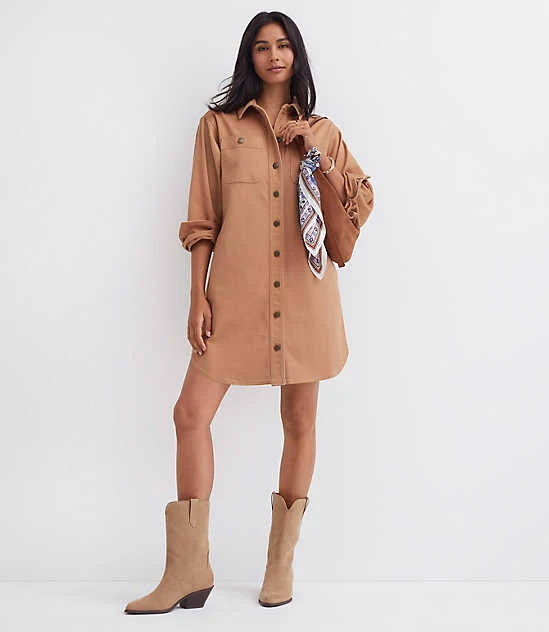 dress Women's Loft Shirttail Hem Mini Pocket Shirtdress LOFT $44.99