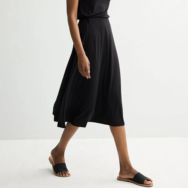 skirt Women's Nine West Knit Midi Skirt, Size: Large, Mineral Black Kohl's $22.39