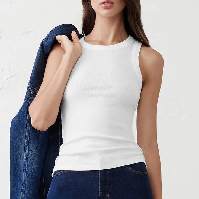 top Women's Ribbed Racer Tank Regular Banana Republic Factory $18