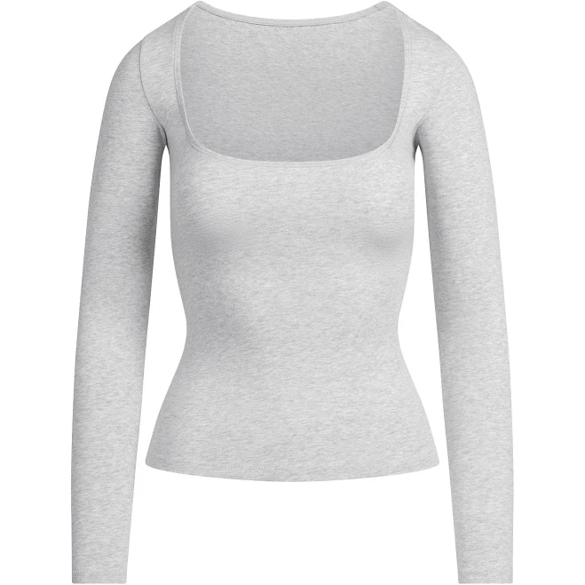 bodysuit Women's SKIMS Scoop Neck Long Sleeve Top SKIMS $60