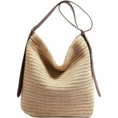 bag Women's Slouchy Straw Beach Bag Walmart - MUCHENGGIFT GROUP LLC $17.08