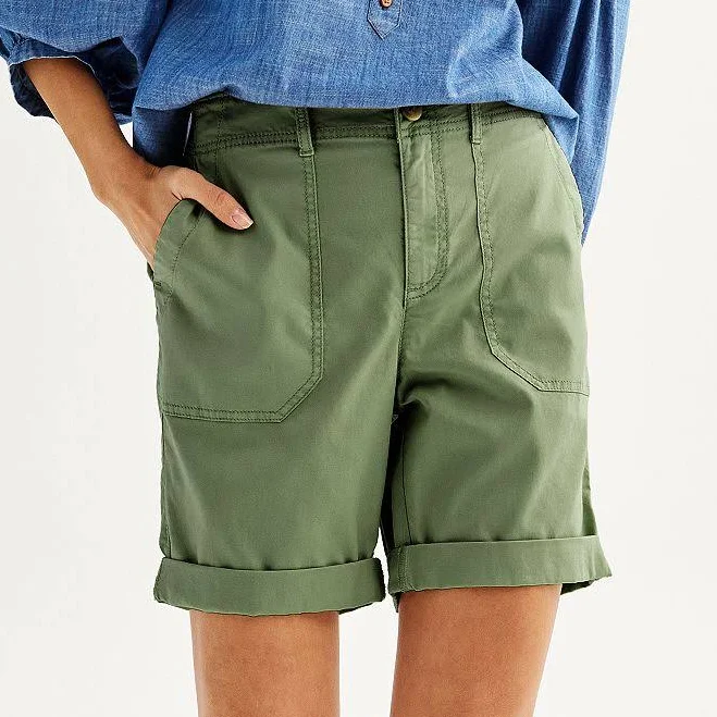 shorts Women's Sonoma Goods For Life Utility Bermuda Shorts, Size: XXL, Manolo Olive Kohl's $25.49