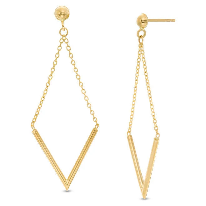accessory Zales 14K Gold Geometric Drop Earrings Zales $1499